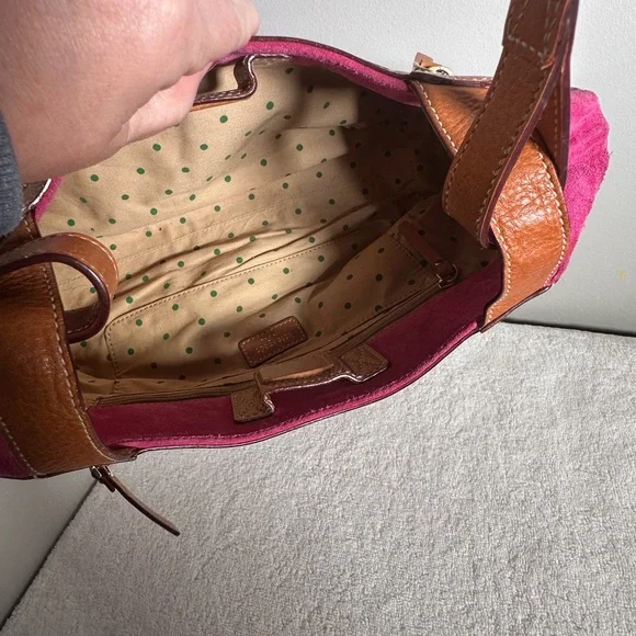 Kate Spade Pink Suede Handbag Vintage - Picture 9 of 10